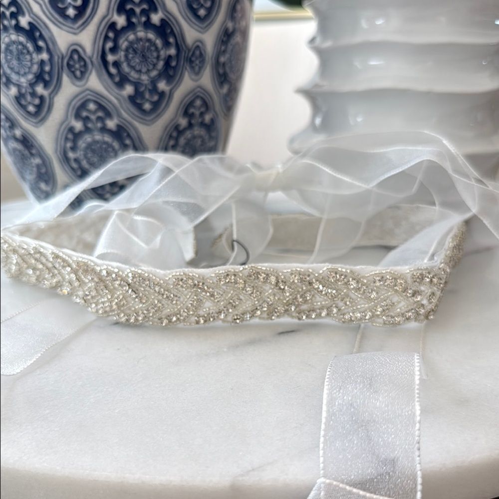 Nina Bridal Crystal Braid Sash - Picture 1 of 9